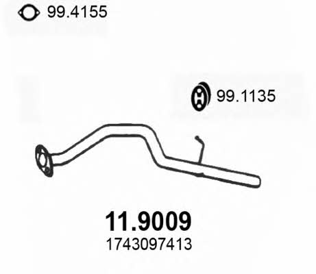  11.9009 Exhaust pipe 119009