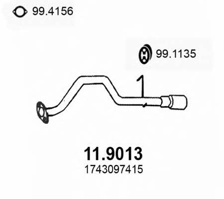 Asso 11.9013 Exhaust pipe 119013