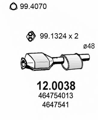 Asso 12.0038 Catalytic Converter 120038