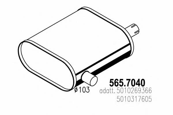 Asso 565.7040 Middle-/End Silencer 5657040