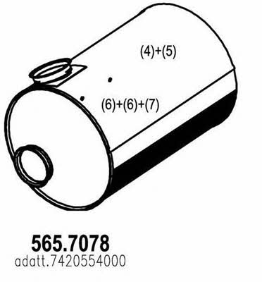 Asso 565.7078 Middle-/End Silencer 5657078