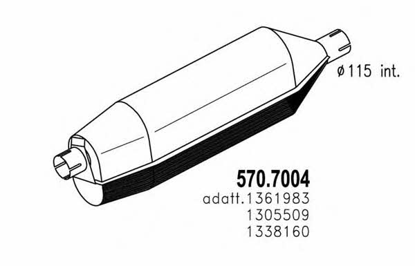 Asso 570.7004 Middle-/End Silencer 5707004