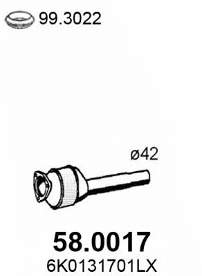 Asso 58.0017 Catalytic Converter 580017