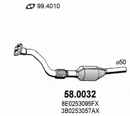 Asso 58.0032 Catalytic Converter 580032