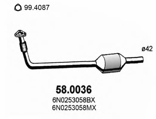 Asso 58.0036 Catalytic Converter 580036