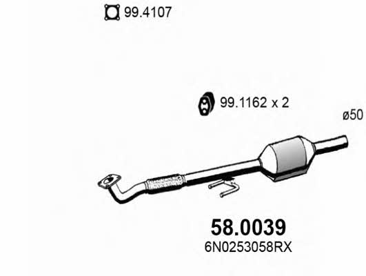 Asso 58.0039 Catalytic Converter 580039