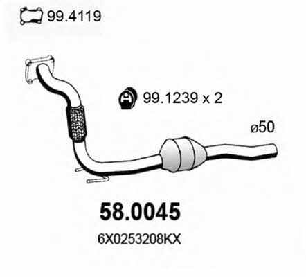 Asso 58.0045 Catalytic Converter 580045
