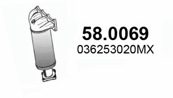 Asso 58.0069 Catalytic Converter 580069