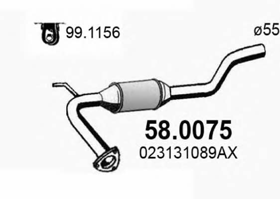 Asso 58.0075 Catalytic Converter 580075