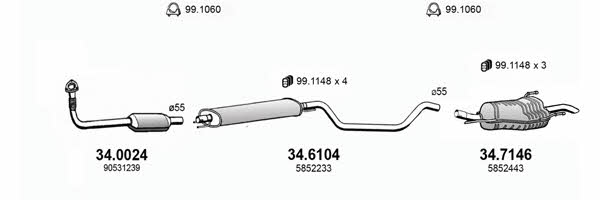 Asso ART3041 Exhaust system ART3041