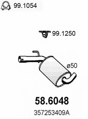 Asso 58.6048 Central silencer 586048