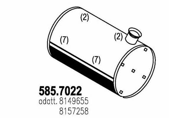 Asso 585.7022 Middle-/End Silencer 5857022
