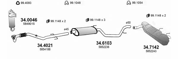 ART3588 Asso Exhaust system