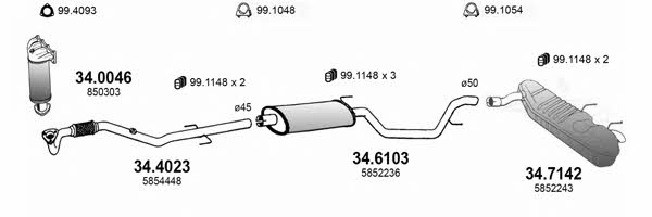 ART3589 Asso Exhaust system