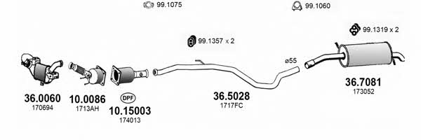 Asso ART3939 Exhaust system ART3939