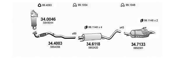 ART3529 Asso Exhaust system