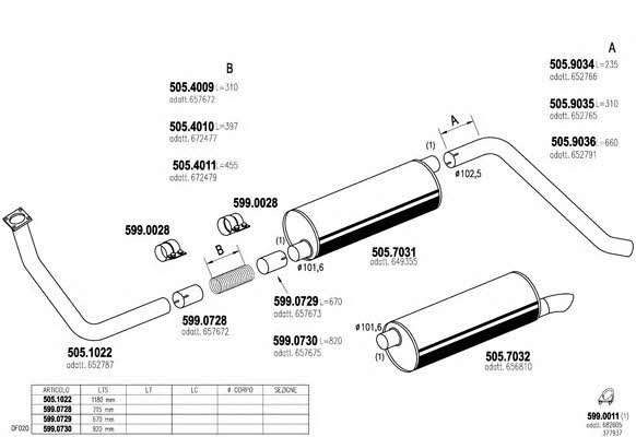  ARTTRUCK023 Exhaust system ARTTRUCK023