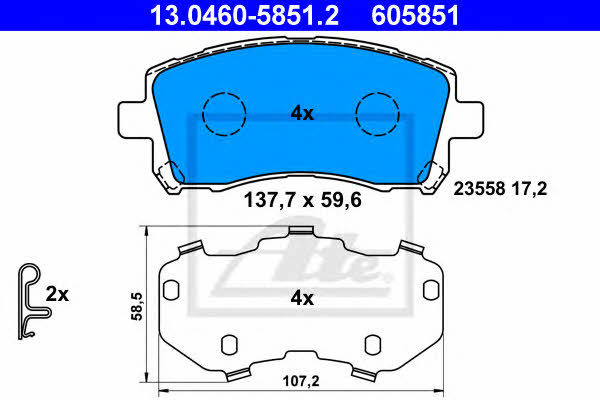 Ate Brake pad set – price 204 PLN