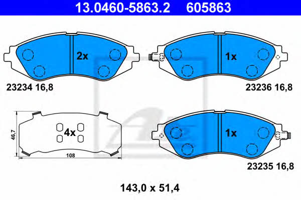 Ate Brake pad set – price [object Object] PLN