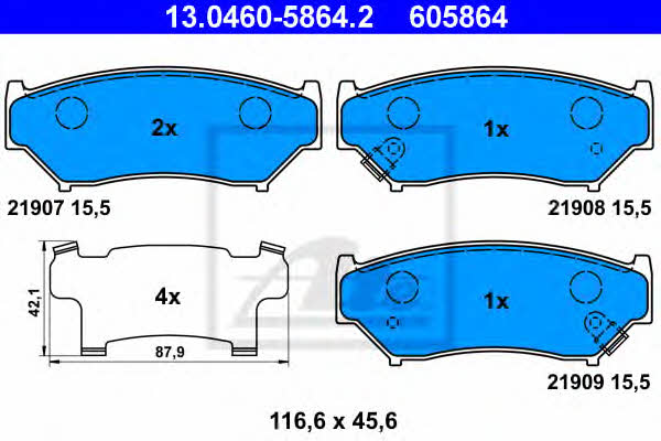 Ate Brake Pad Set, disc brake – price 125 PLN