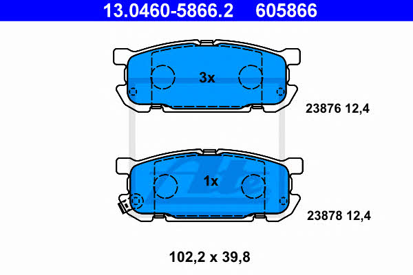 Ate Brake Pad Set, disc brake – price 138 PLN