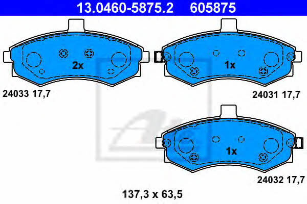 Ate 13.0460-5875.2 Brake Pad Set, disc brake 13046058752