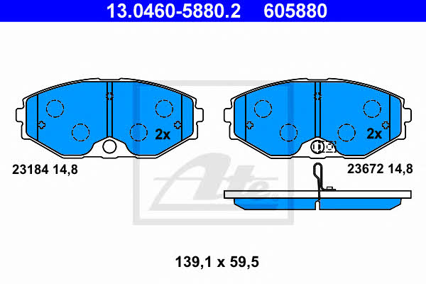 Ate Brake Pad Set, disc brake – price 184 PLN
