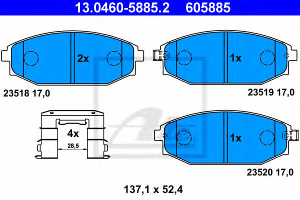 Ate Brake Pad Set, disc brake – price 160 PLN