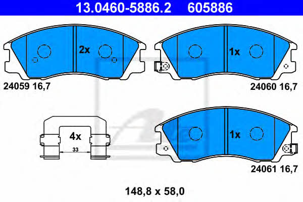 Ate Brake Pad Set, disc brake – price 216 PLN