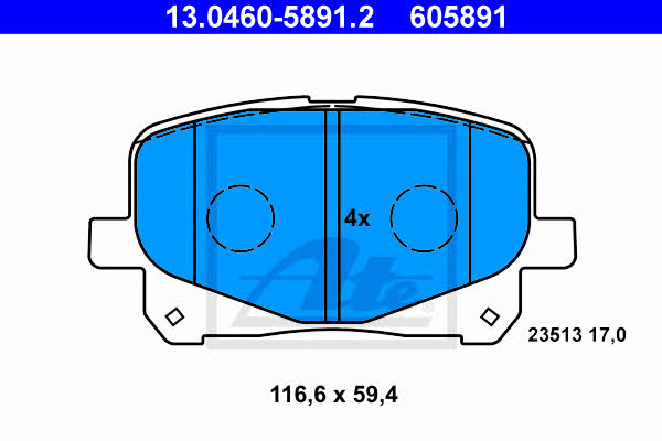 Ate 13.0460-5891.2 Brake Pad Set, disc brake 13046058912