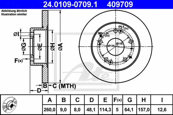 Ate Rear solid brake disc – price [object Object] PLN