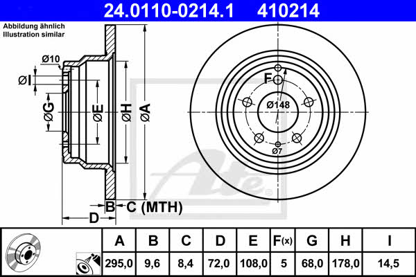 Ate Rear solid brake disc – price 155 PLN
