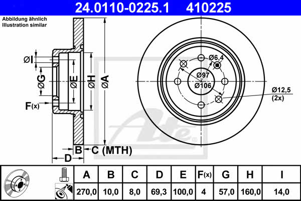 Ate Rear solid brake disc – price [object Object] PLN