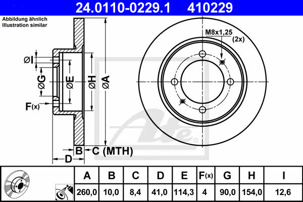 Ate Rear solid brake disc – price 125 PLN