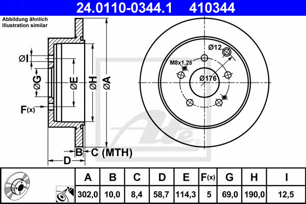 Ate Brake disc – price 229 PLN