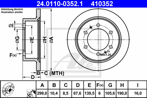 Ate Rear solid brake disc – price [object Object] PLN
