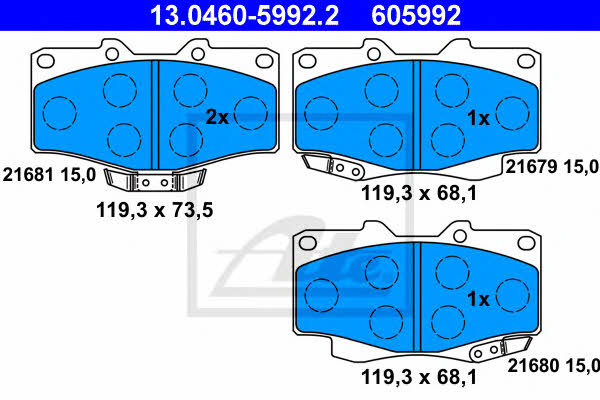 Ate Brake Pad Set, disc brake – price 130 PLN