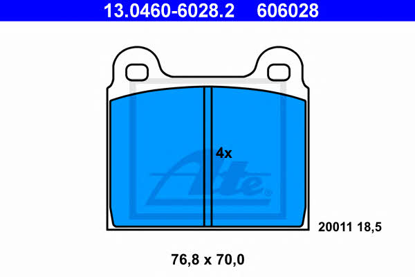 Ate Brake Pad Set, disc brake – price 72 PLN