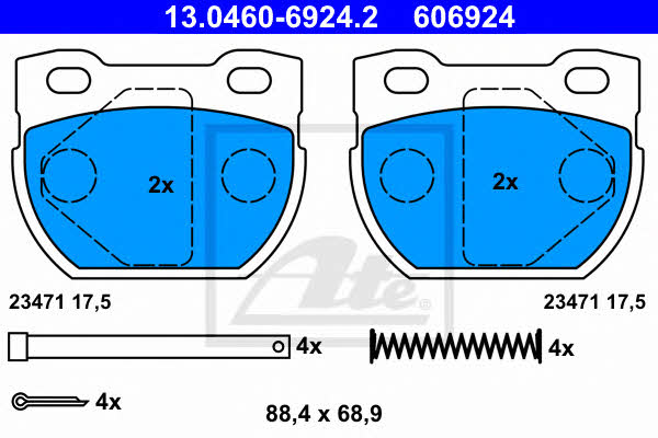 Disc brake pad set Land Rover Defender: 13046069242 Ate Brake pad set