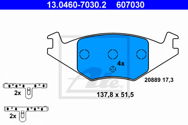 Ate Brake Pad Set, disc brake – price 67 PLN