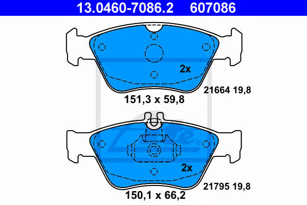 Ate Brake Pad Set, disc brake – price 180 PLN