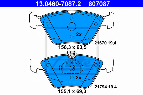Ate Brake Pad Set, disc brake – price 194 PLN