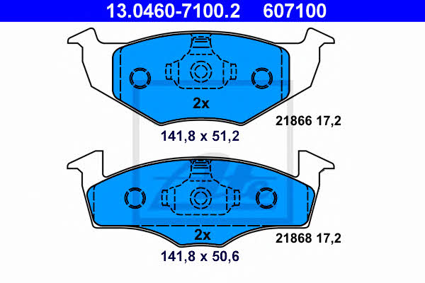 Brake pad set Ate 13.0460-7100.2