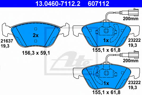 Ate Brake pad set – price 224 PLN