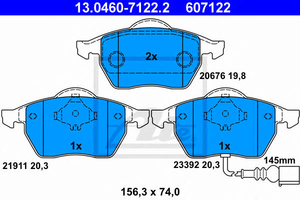 Ate Brake pad set – price 263 PLN