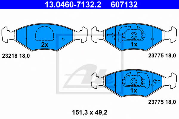 Ate 13.0460-7132.2 Brake Pad Set, disc brake 13046071322