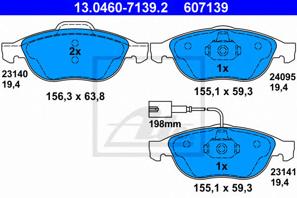 Ate Brake pad set – price 153 PLN
