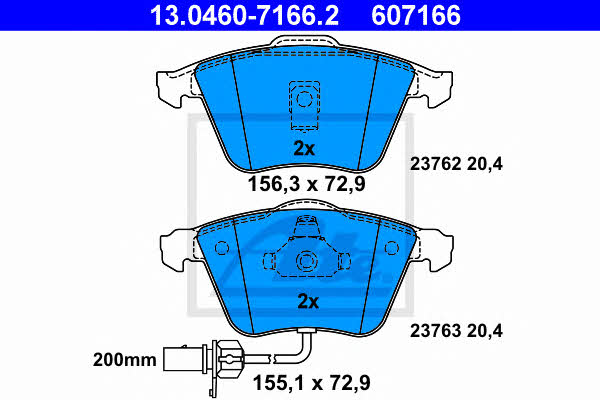 Ate Brake Pad Set, disc brake – price 286 PLN