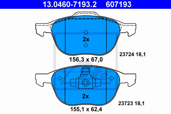 Brake pad set Ate 13.0460-7193.2