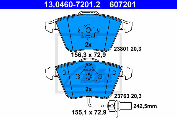 Ate Brake Pad Set, disc brake – price 316 PLN